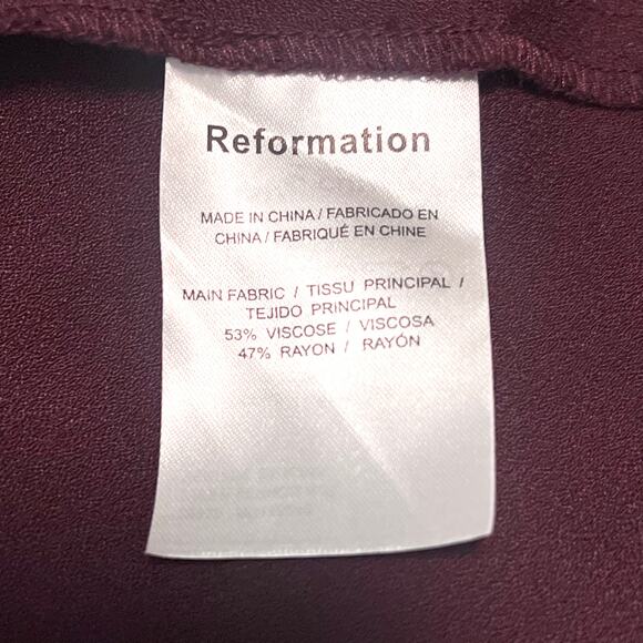 Reformation Danika Short Sleeve V-Neck Midi/Maxi Dress Prune Sz L - Picture 10 of 11